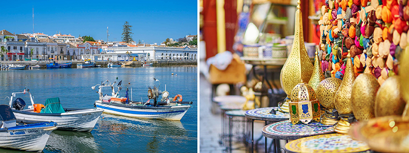 Spännande dagsturer till afrikanska Marocko och portugisiska Tavira på en semester i Spanien.